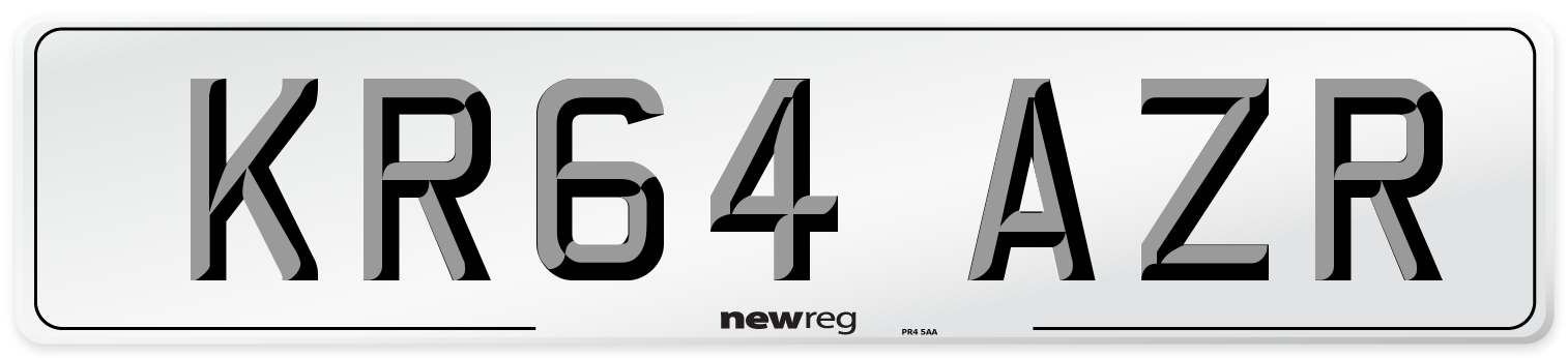 KR64 AZR Number Plate from New Reg